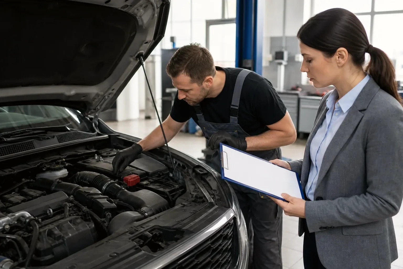 Despachante realizando cadastro de motor de veículo.